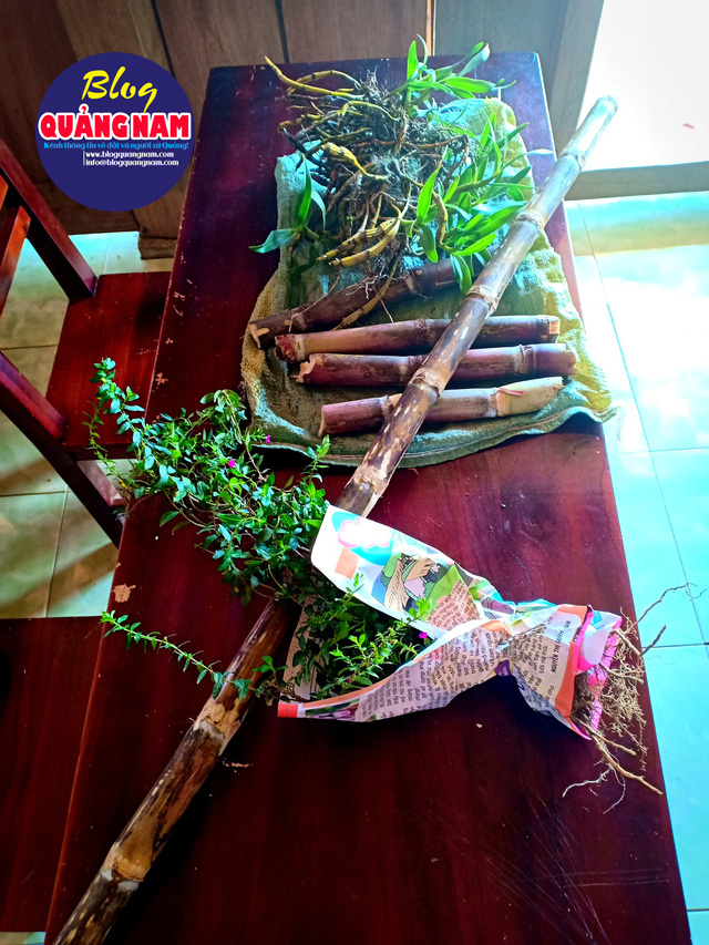 Sản vật núi rừng được các cháu gói cẩn thận dù không phải là những hộp quà xinh xắn